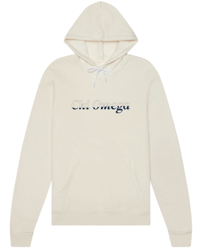 Chi Omega Stitched Outline Hoodies