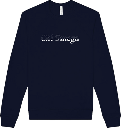 Chi Omega Stitched Outline Crewnecks