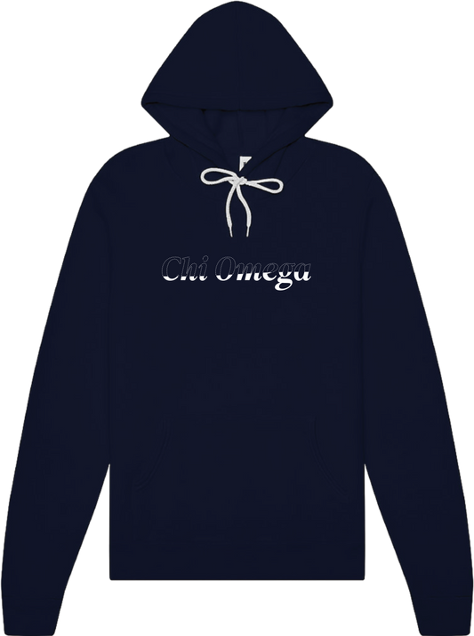 Chi Omega Stitched Outline Hoodies