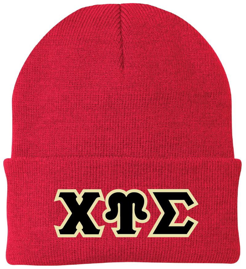 Chi Upsilon Sigma Lettered Beanies