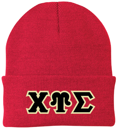 Chi Upsilon Sigma Lettered Beanies