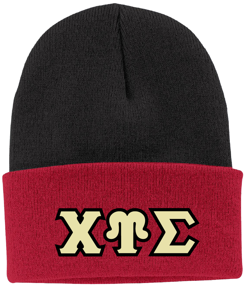 Chi Upsilon Sigma Lettered Beanies
