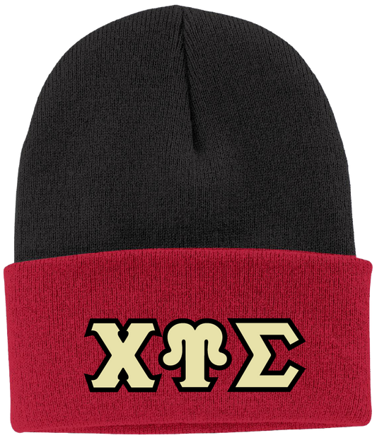 Chi Upsilon Sigma Lettered Beanies