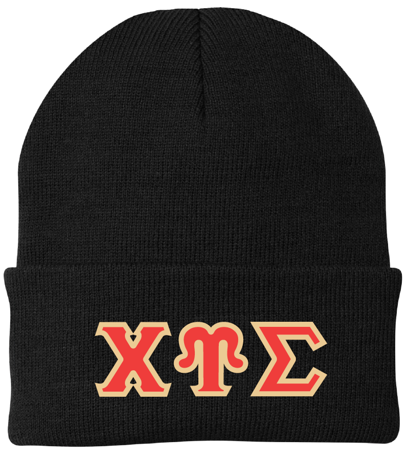 Chi Upsilon Sigma Lettered Beanies