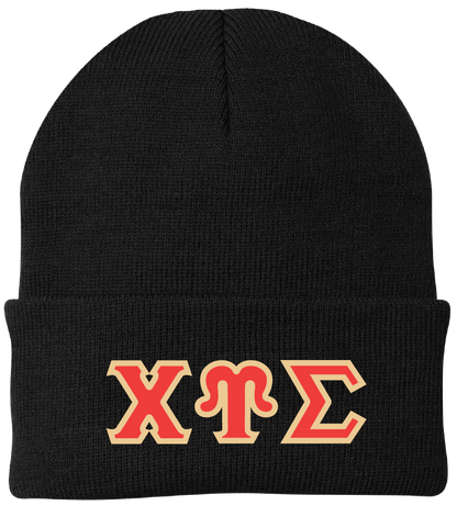 Chi Upsilon Sigma Lettered Beanies