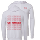 Chi Omega Repeating Name Hooded Sweatshirts