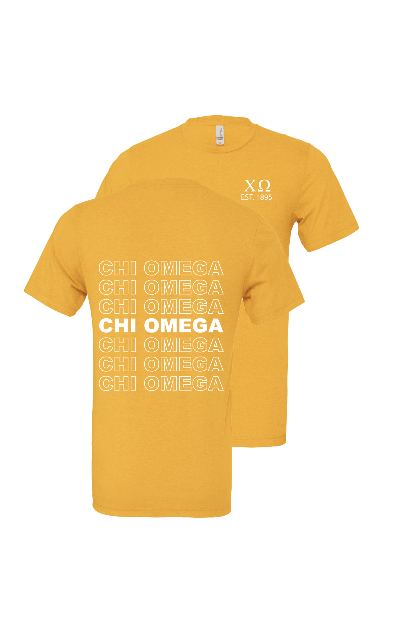 Chi Omega Repeating Name Short Sleeve T-Shirts