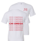 Chi Omega Repeating Name Short Sleeve T-Shirts