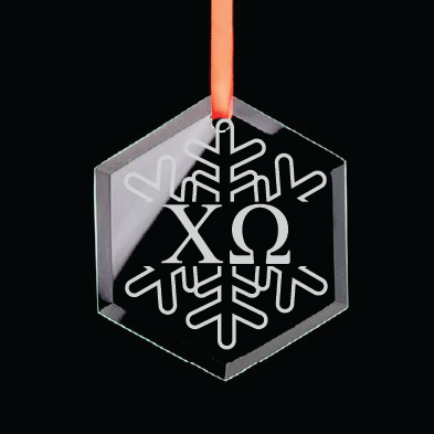 Chi Omega Hexagon Single-Snowflake Ornament