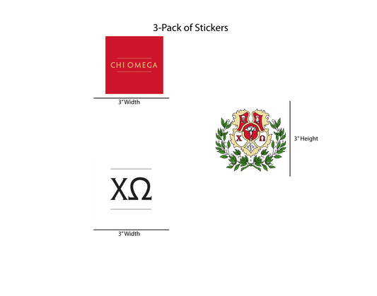 Chi Omega Permanent Stickers