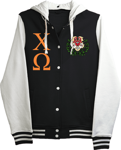 Chi Omega Varsity Hooded Sweatshirt