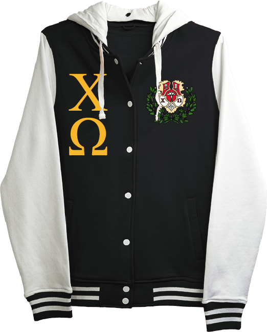Chi Omega Varsity Hooded Sweatshirt