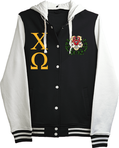 Chi Omega Varsity Hooded Sweatshirt