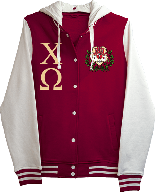 Chi Omega Varsity Hooded Sweatshirt