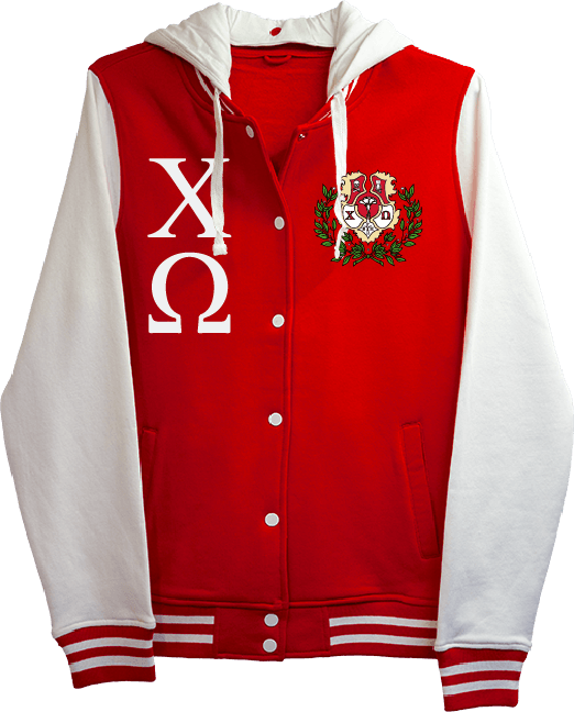 Chi Omega Varsity Hooded Sweatshirt