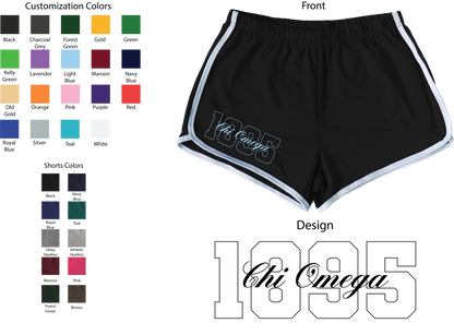 Chi Omega Year and Name Women's Shorts
