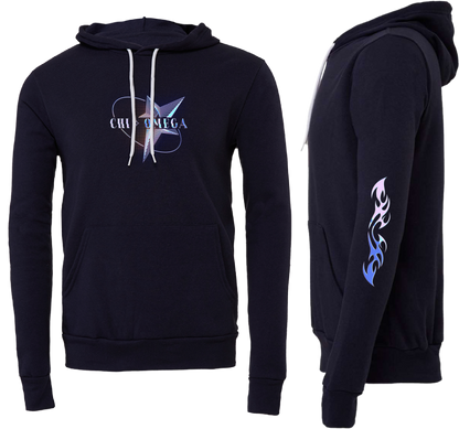 Chi Omega Pink Chrome Graphic Hoodie
