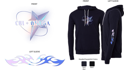 Chi Omega Pink Chrome Graphic Hoodie