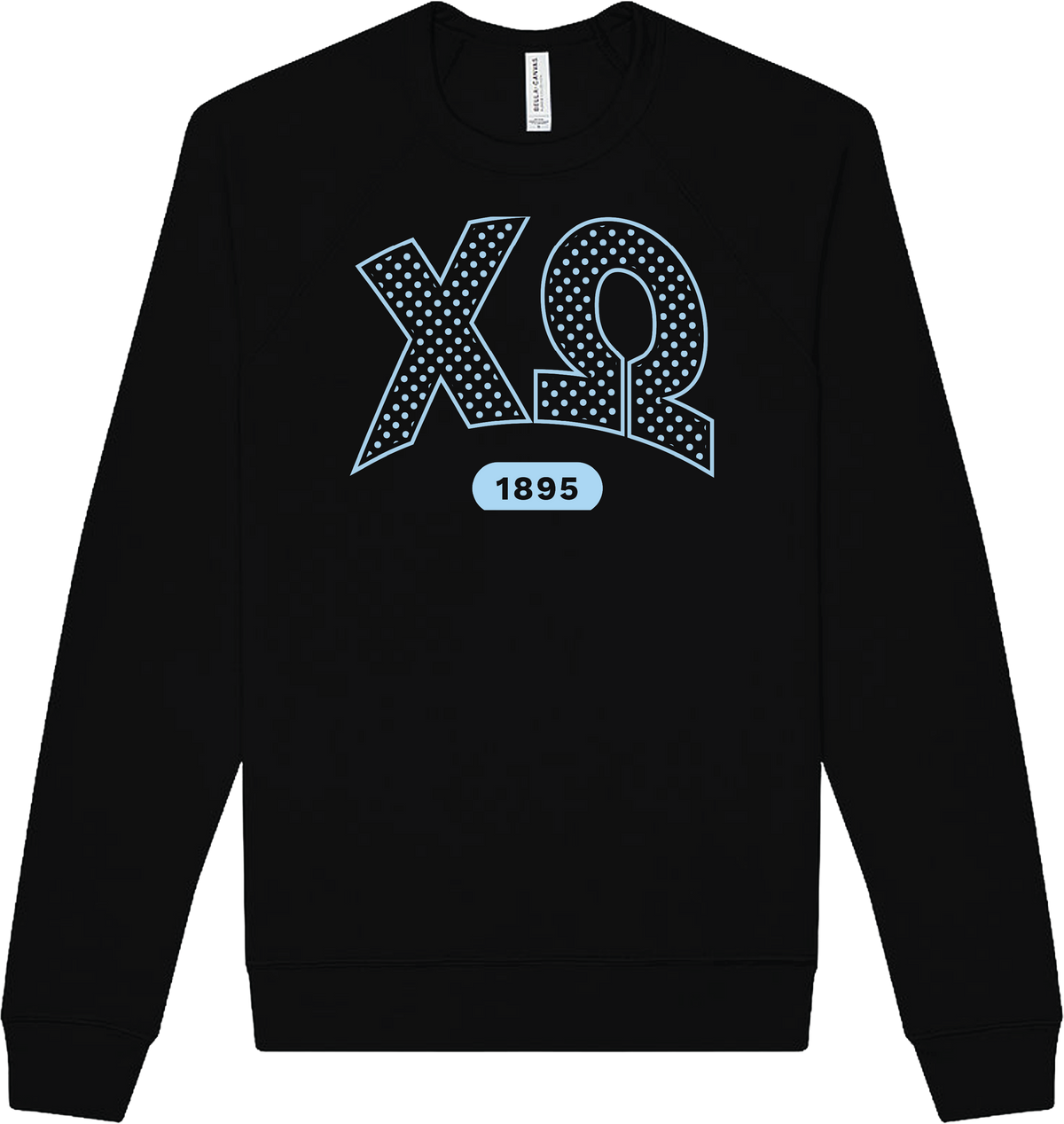 Chi Omega Varsity Polka Dot Crewneck