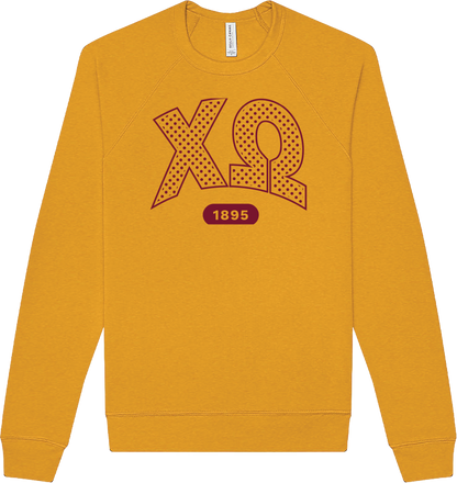 Chi Omega Varsity Polka Dot Crewneck