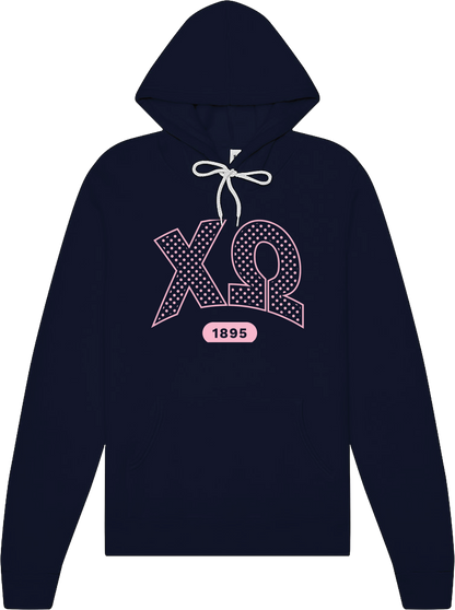 Chi Omega Varsity Polka Dot Hoodie
