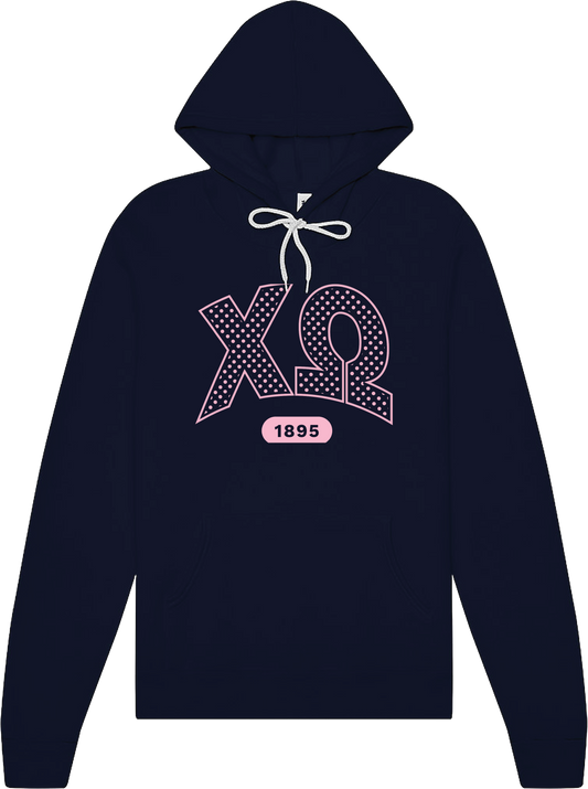 Chi Omega Varsity Polka Dot Hoodie