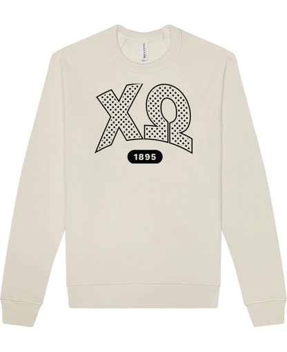 Chi Omega Varsity Polka Dot Crewneck