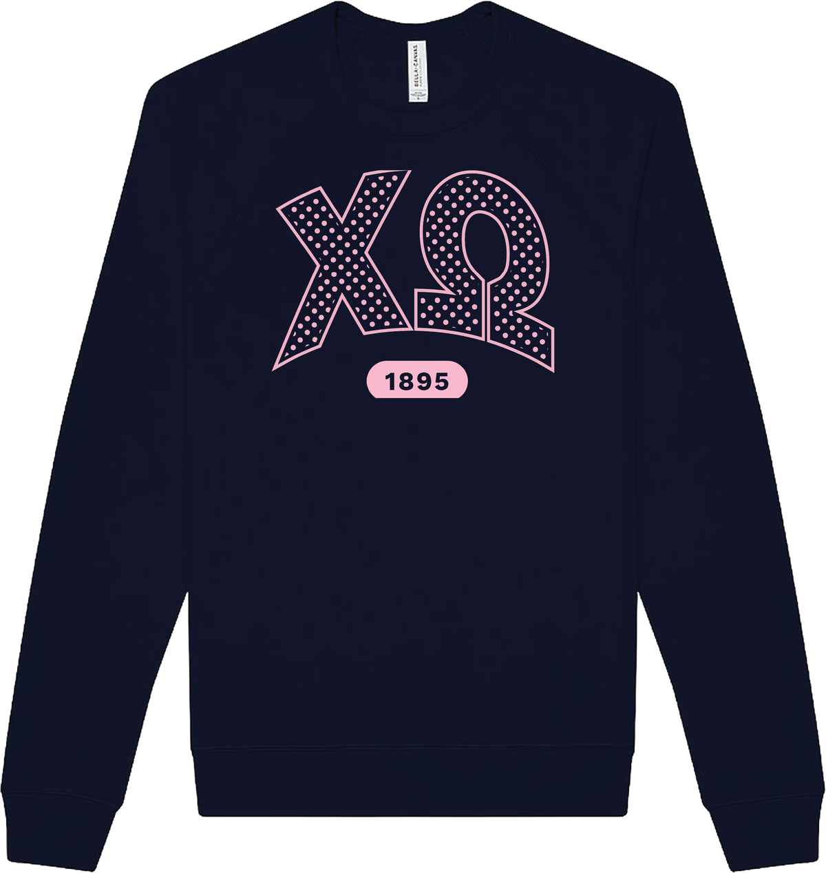 Chi Omega Varsity Polka Dot Crewneck