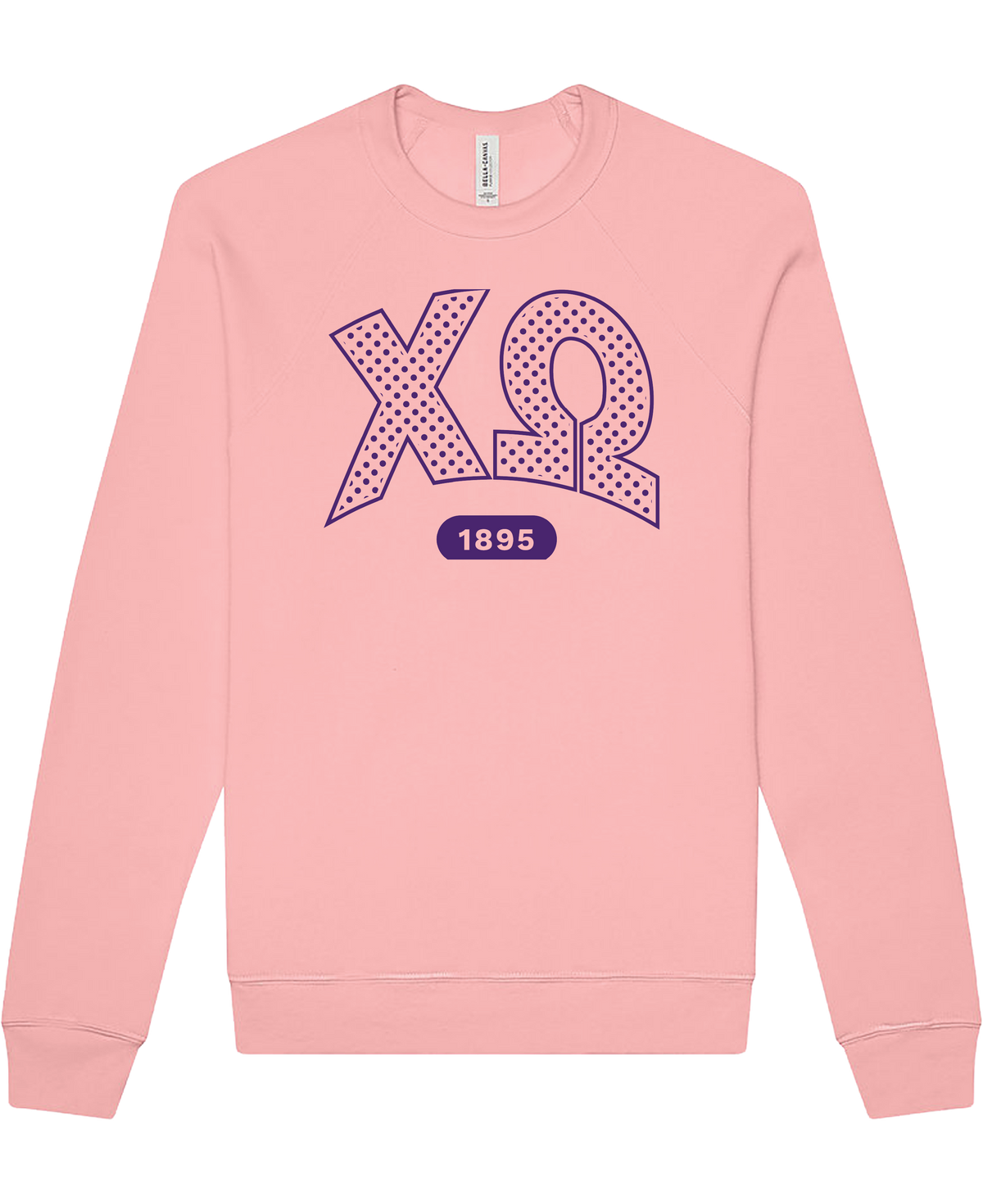 Chi Omega Varsity Polka Dot Crewneck