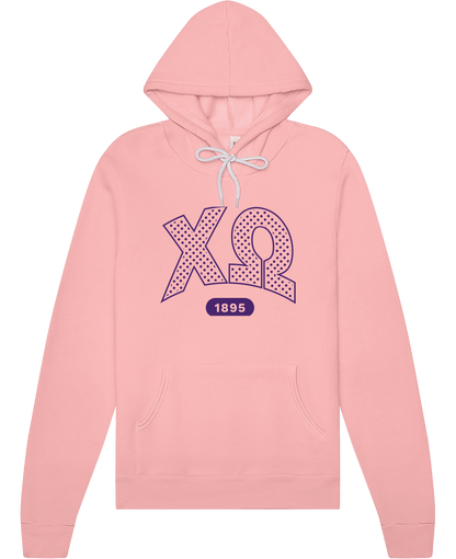 Chi Omega Varsity Polka Dot Hoodie