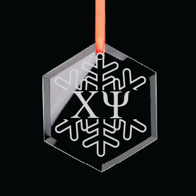 Chi Psi Hexagon Single-Snowflake Ornament