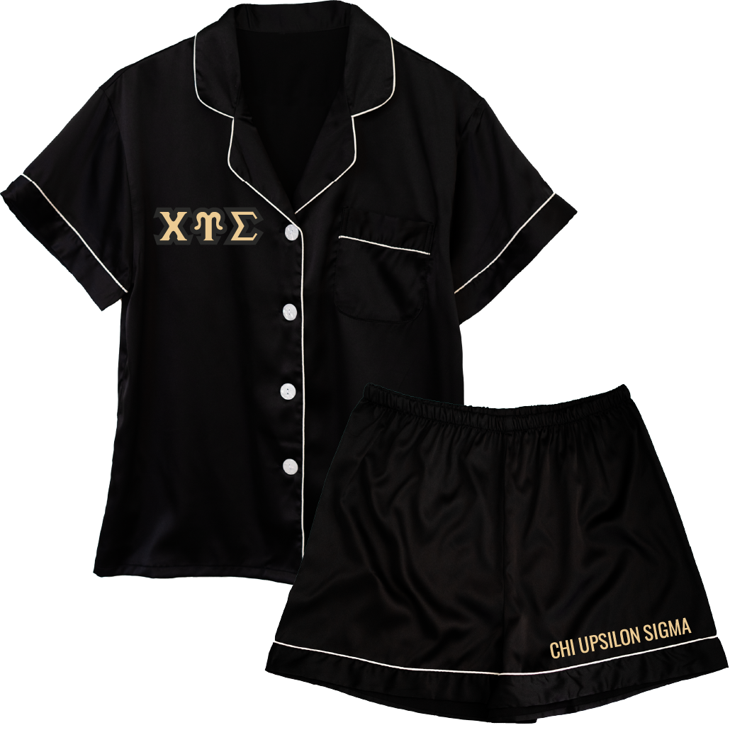 Chi Upsilon Sigma Embroidered Ladies' Pajama Sets