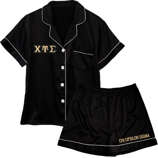 Chi Upsilon Sigma Embroidered Ladies' Pajama Sets