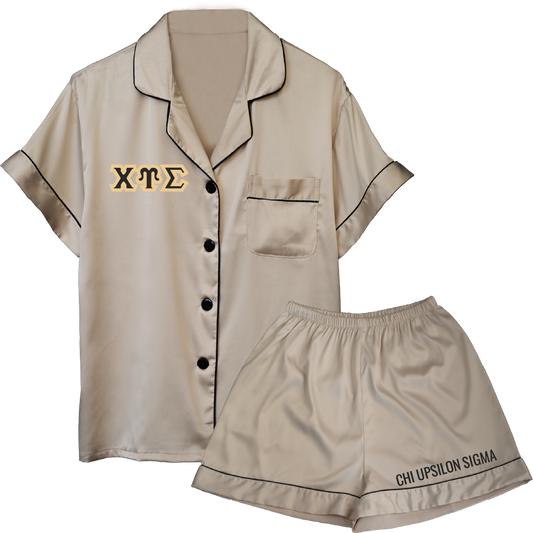 Chi Upsilon Sigma Embroidered Ladies' Pajama Sets