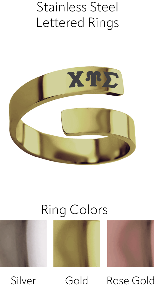 Chi Upsilon Sigma Lettered Rings