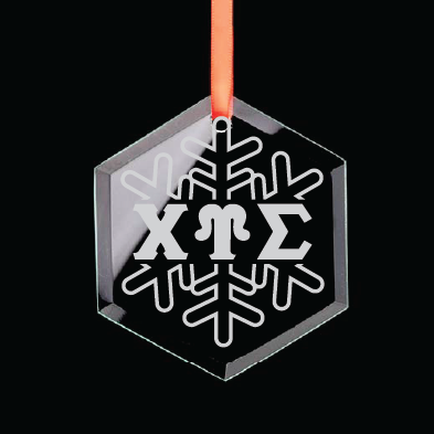 Chi Upsilon Sigma Hexagon Single-Snowflake Ornament