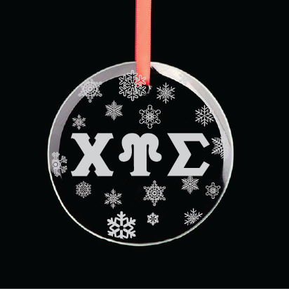 Chi Upsilon Sigma Round Multi-Snowflake Ornament