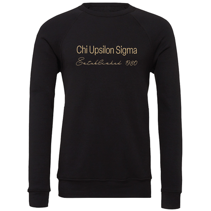 Chi Upsilon Sigma Embroidered Printed Name Crewneck Sweatshirts