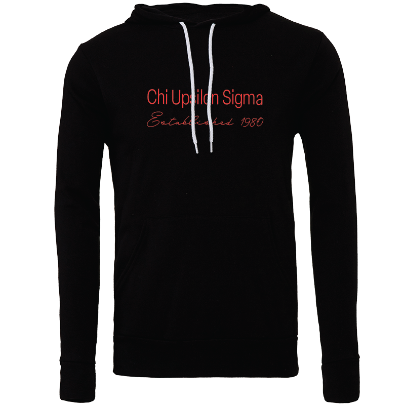 Chi Upsilon Sigma Embroidered Printed Name Hooded Sweatshirts