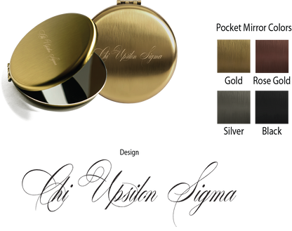 Chi Upsilon Sigma Script Pocket Mirrors
