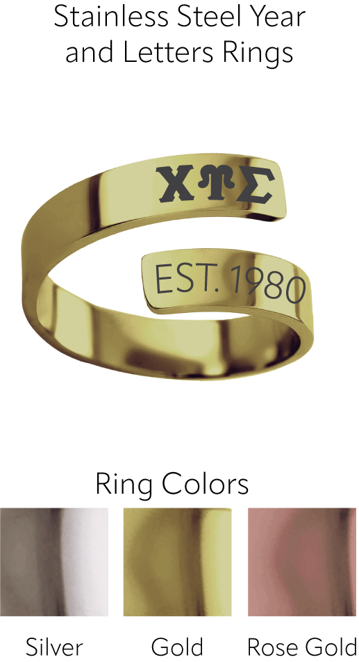 Chi Upsilon Sigma Year and Letters Rings