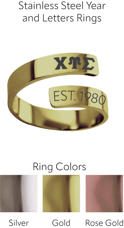 Chi Upsilon Sigma Year and Letters Rings