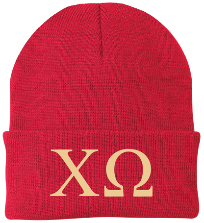 Chi Omega Lettered Beanies