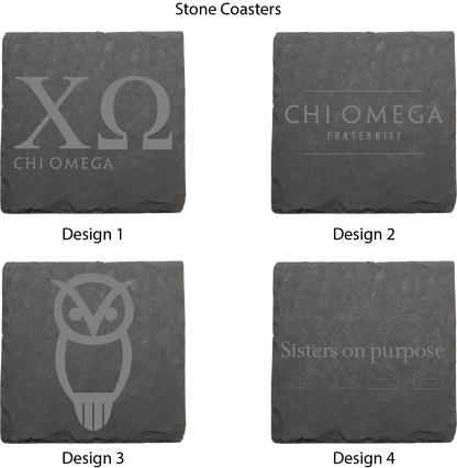 Chi Omega Stone Coasters - 4-Pack