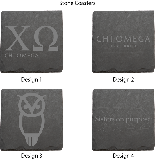 Chi Omega Stone Coasters - 4-Pack