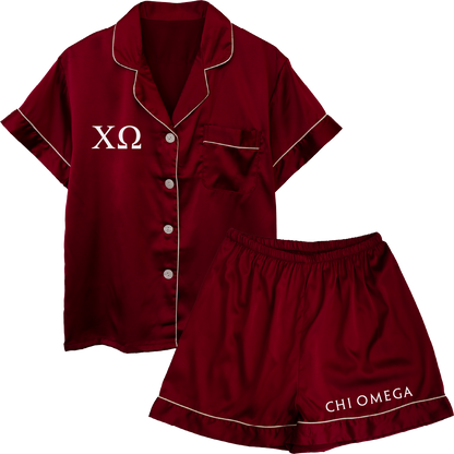 Chi Omega Embroidered Ladies' Pajama Sets