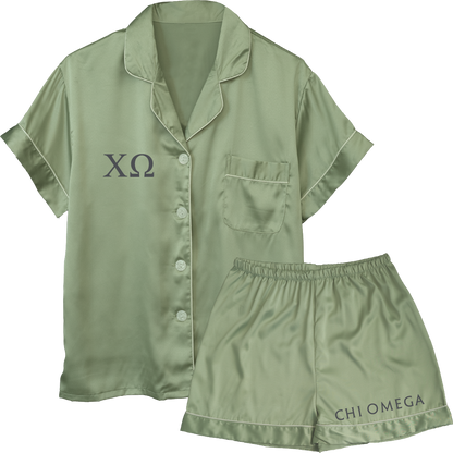 Chi Omega Embroidered Ladies' Pajama Sets