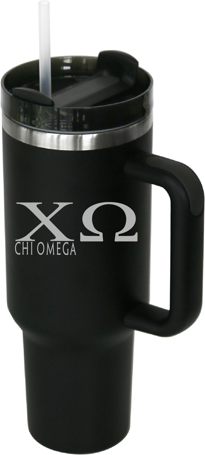 Chi Omega Lettered 40oz Tumblers