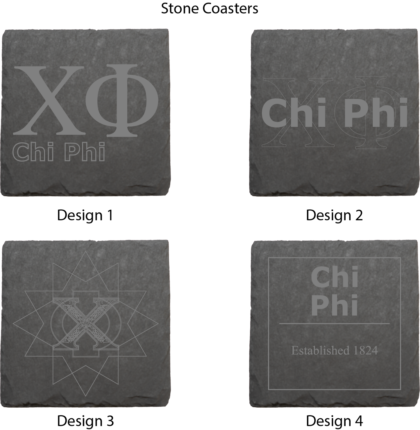 Chi Phi Stone Coasters - 4-Pack