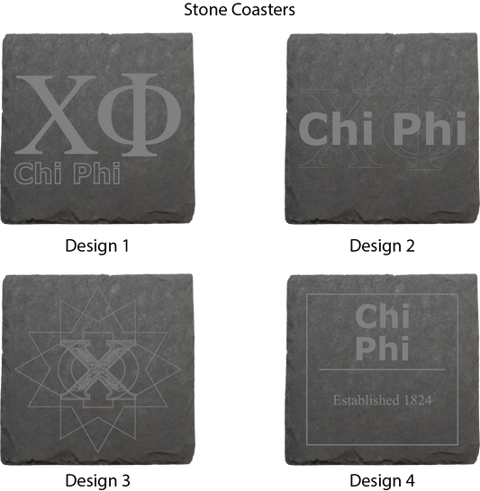 Chi Phi Stone Coasters - 4-Pack